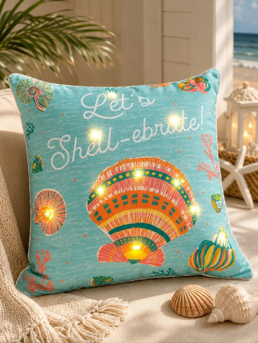 Coastal Light-Up Throw Pillow – 